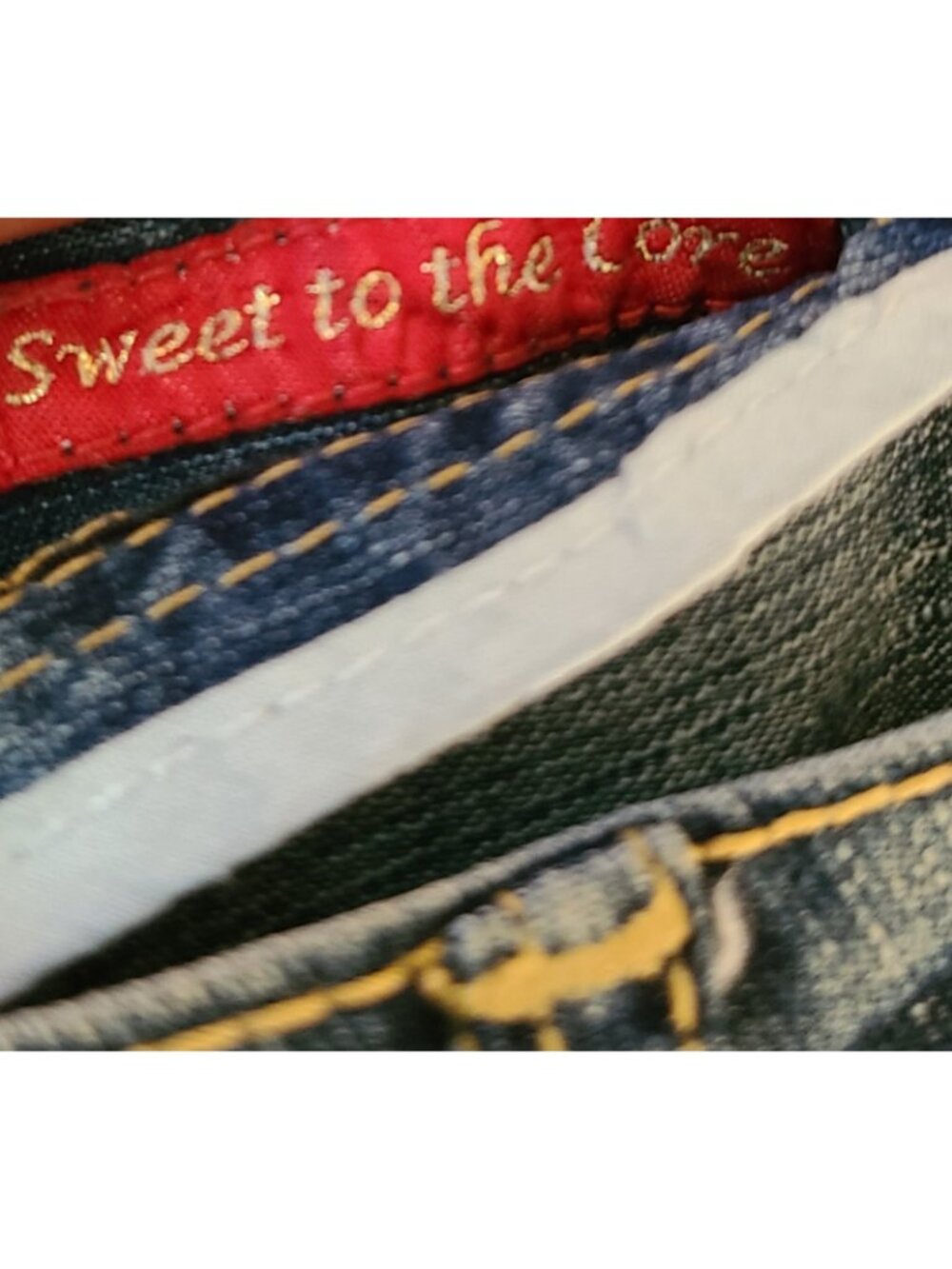 Vintage Apple Bottoms Jeans Sz 16 Blue Tapered Y2K Embroidered Apple Sexy 90s - Picture 10 of 14